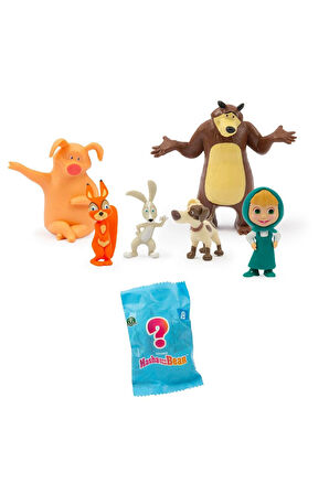 Masha ve Koca Ayı 6lı Figür Set ve 1 Sürpriz Figür