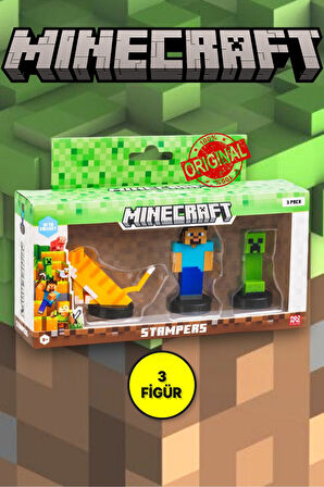 Minecraft 3D Figür Stamper 3'lü Set - MODEL 1