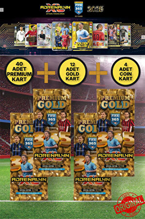 Panini Adrenalyn Fifa 365 - 2025 Premium Gold Card - Özel Futbolcu Kartları - 4 Paket