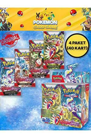Pokemon Scarlet & Violet Booster English TCG Online Oyun Kodlu Pokemon Kart - 4 ADET