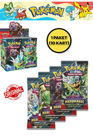 Pokemon Twilight Masquerade Booster English TCG Online Oyun Kodlu Pokemon Kart - 1 ADET
