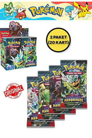 Pokemon Twilight Masquerade Booster English TCG Online Oyun Kodlu Pokemon Kart - 2 ADET