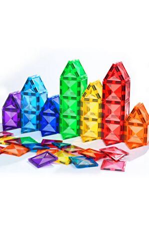 Magnescape Magnetic Tiles Mıknatıslı 3D Yapı Oyuncağı Seti - 54 Parça