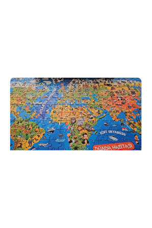 Dünya Kültür Haritası Puzzle Yapboz - 260 Parça