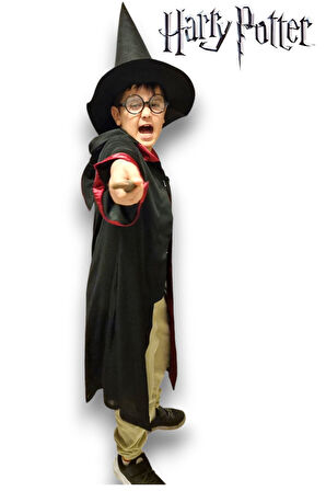 Harry Potter Gryffindor   Figür Kostüm Aksesuarı Çocuk Boy Şapka Keçe Kumaş Düz Siyah Renk 6 Yaş +