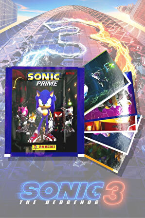 Panini Sonic Prime The Hedgehog Movie - 3 Filmi Sticker Çıkartma - 12 Paket ( 60 Adet Sticker )