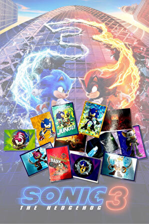 Panini Sonic Prime The Hedgehog Movie - 3 Filmi Sticker Çıkartma - 16 Paket ( 80 Adet Sticker )