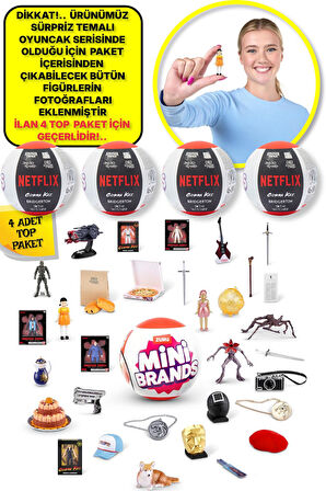 Mini Brands Mini Netflix Sürpriz Figürleri Top Paket - 4 ADET