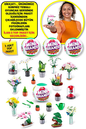 Mini Brands Mini Botanik Bahçe Fügürleri Sürpriz Top Paket - 3 ADET