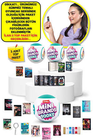 Mini Brands Mini Books Kitap Fügürleri Sürpriz Top Paket - 3 ADET