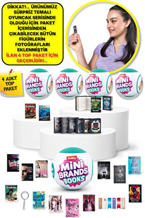 Mini Brands Mini Books Kitap Fügürleri Sürpriz Top Paket - 4 ADET