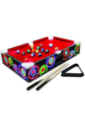 Masaüstü Portatif Taşınabilir Led Işıklı Bilardo Oyun Seti 50x30cm