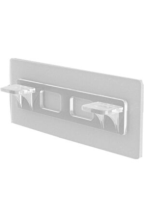 Kuvvetli Yapışkanlı Şeffaf Raf Tutacağı Ayağı 16 lı Destek Aparatı