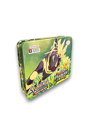 Pokemon Scarlet &Violet Paldean Fates Tin Box TCG Metal Kutulu Lisanssız Pokemon Kart Seti - MODEL2