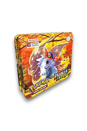 Pokemon Scarlet &Violet Paldean Fates Tin Box TCG Metal Kutulu Pokemon Kart Seti - MODEL4