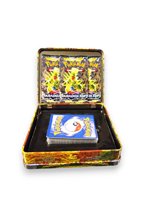 Pokemon Scarlet &Violet Paldean Fates Tin Box TCG Metal Kutulu Pokemon Kart Seti - MODEL4