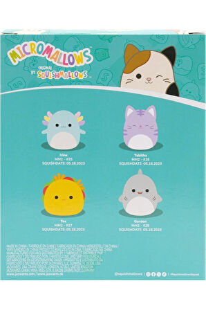 Micromallows Squishmallows Mini Yumuşak Peluş Oyuncak 4 lü Figür Seti - 6 CM - MODEL - 3