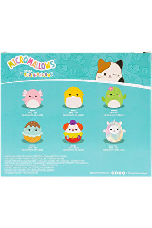 Micromallows Squishmallows Mini Yumuşak Peluş Oyuncak 6 lı Figür Seti - 6 CM - MODEL - 1