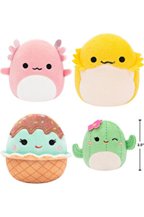 Micromallows Squishmallows Mini Yumuşak Peluş Oyuncak 6 lı Figür Seti - 6 CM - MODEL - 1