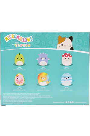 Micromallows Squishmallows Mini Yumuşak Peluş Oyuncak 6 lı Figür Seti - 6 CM - MODEL - 2
