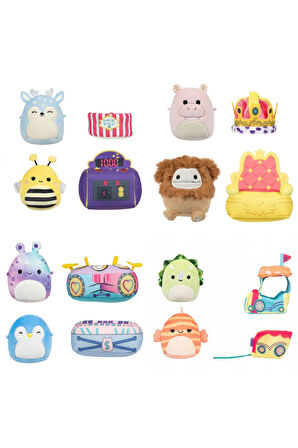 Micromallows Squishmallows Mini Yumuşak Peluş Oyuncak 8 Figür + 8 Aksesuar Figür Seti - 6 CM