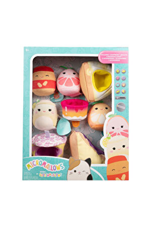 Micromallows Squishmallows Mini Yumuşak Peluş Oyuncak 4 Figür + 4 Aksesuar Figür Seti - 6 CM