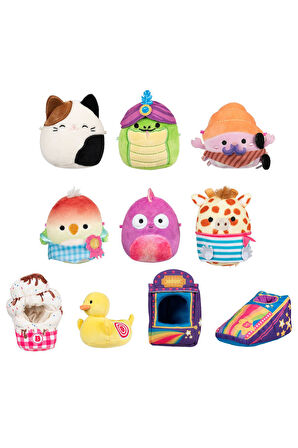 Micromallows Squishmallows Mini Peluş Oyuncak 6 Figür + 4 Aks. + 4 Giysi Figür Seti - 6 CM - MOD-2