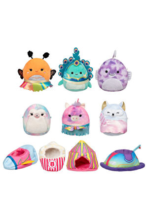 Micromallows Squishmallows Mini Peluş Oyuncak 18 Figür + 12 Aks. + 12 Giysi Figür Seti - 6 CM