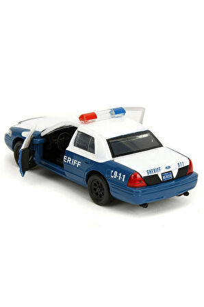 The Walking Dead Rick Grimes Ford Crown Victoria Sheriff Polis Koleksiyonluk Metal Model Araba-10 CM