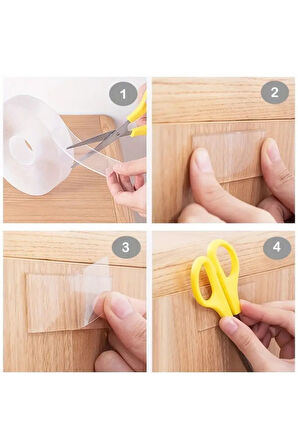 Güçlü Çift Taraflı 2 Metre x 3 CM x 2 MM Et Kalınlığında Nano Bant (İNCELER İLE KIYASLAMAYINIZ)