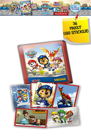 Panini Paw Patrol Sticker Çıkartma - 36 Paket ( 180 Adet Sticker )