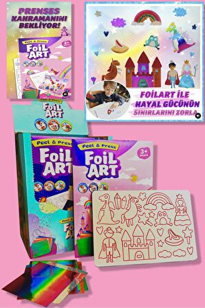 FOILART Peel & Press Yapışkanlı Renkli Basklı Folyo Sanatı 1 li Masal Temalı Set