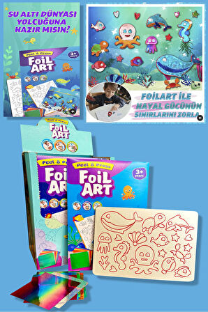 FOILART Peel & Press Yapışkanlı Renkli Basklı Folyo Sanatı 1 li Okyanus Temalı Set