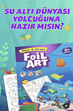 FOILART Peel & Press Yapışkanlı Renkli Basklı Folyo Sanatı 1 li Okyanus Temalı Set