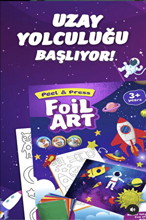 FOILART Peel & Press Yapışkanlı Renkli Basklı Folyo Sanatı 1 li Uzay Temalı Set