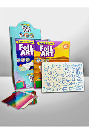 FOILART Peel & Press Yapışkanlı Renkli Basklı Folyo Sanatı 1 li Safari Temalı Set
