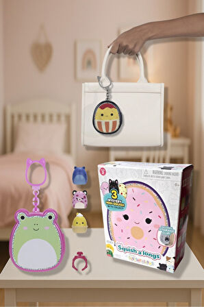 Squish - a - longs Mini Squish Sürpriz Figür Seti – Anahtarlık Yüzük & 3 Mini Karakterli Oyun Kutusu