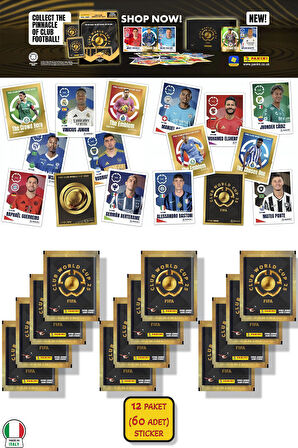 12 PAKET (60 STICKER) Panini America Club World Cup 2025 Albüm Major Futbol Klüplerler Dünya Kupası