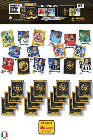 16 Paket (80 Sticker) Panini America Club World Cup 2025 Albüm Major Futbol Klüplerler Dünya Kupası