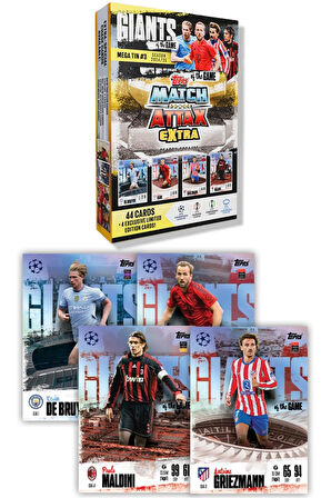 Match Attax Extra - Metal Kutulu Futbolcu Kartı Mega Tin 3 Giants Of The Game
