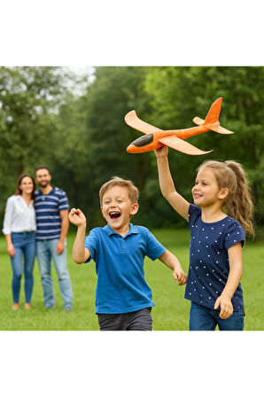 Köpük Dev Fırlatma Uçak – 45 CM – Tekli Turuncu Model