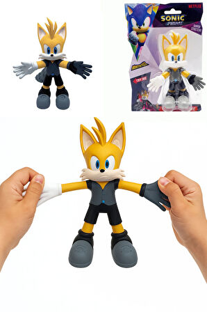 Netflix Sonic Prime Monster Flex Yumuşak Esnek Uzayan Strech Figür TAILS - 14 CM