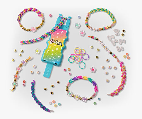 Rainbow Loom Braid & Bead Set – 2000 Lastik, 390 Boncuk, Auto Loom, Bileklik Yapım Kiti