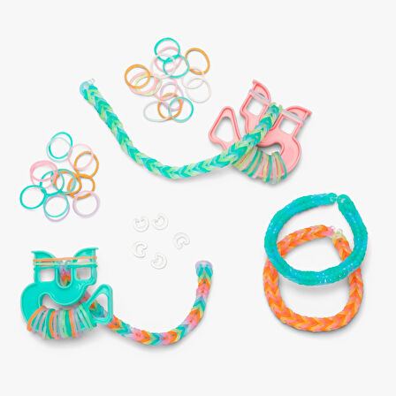 Rainbow Loom 7000 Parça Karanlıkta Parlayan Bileklik Seti - 2 Happy Loom, 150 Klips