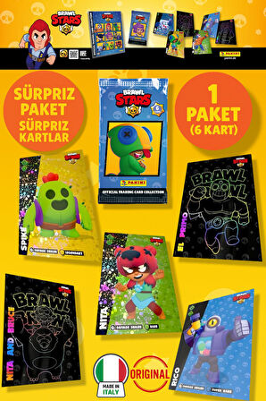Brawl Stars Panini Resmi Kart Paketi: 1 Paket (6 Kart)