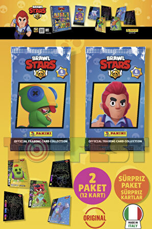 Brawl Stars Panini Resmi Kart Paketi: 2 Paket (12 Kart)