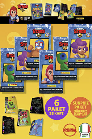 Brawl Stars Panini Resmi Kart Paketi: 6 Paket (36 Kart)