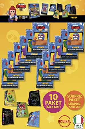 Brawl Stars Panini Resmi Kart Paketi: 10 Paket (60 Kart)