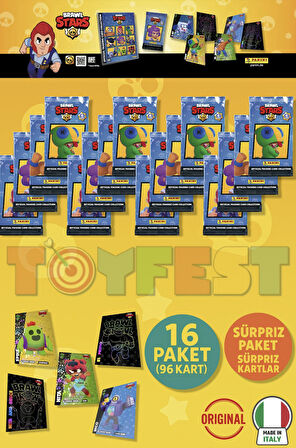 Brawl Stars Panini Resmi Kart Paketi: 16 Paket (96 Kart)