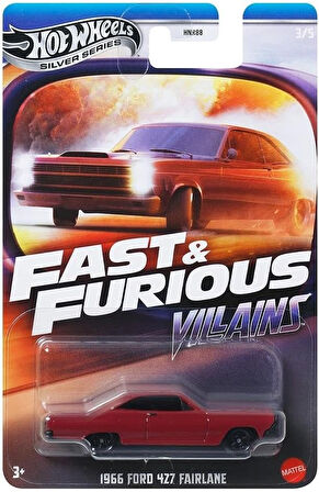 HotWheels Silver Series Fast Furious Villains 1966 Ford 427 Fairlane Koleksiyonluk Model Araba 1:64